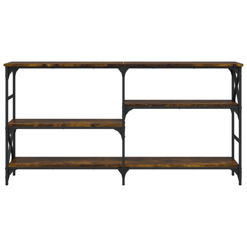 Wandtafel 150x29x76,5 cm bewerkt hout gerookt eikenkleurig is nu te koop bij PeponiXL, paradijselijk wonen!