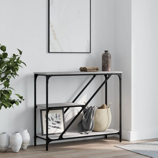 Wandtafel 88,5x30x75 cm bewerkt hout grijs sonoma eikenkleurig is nu te koop bij PeponiXL, paradijselijk wonen!
