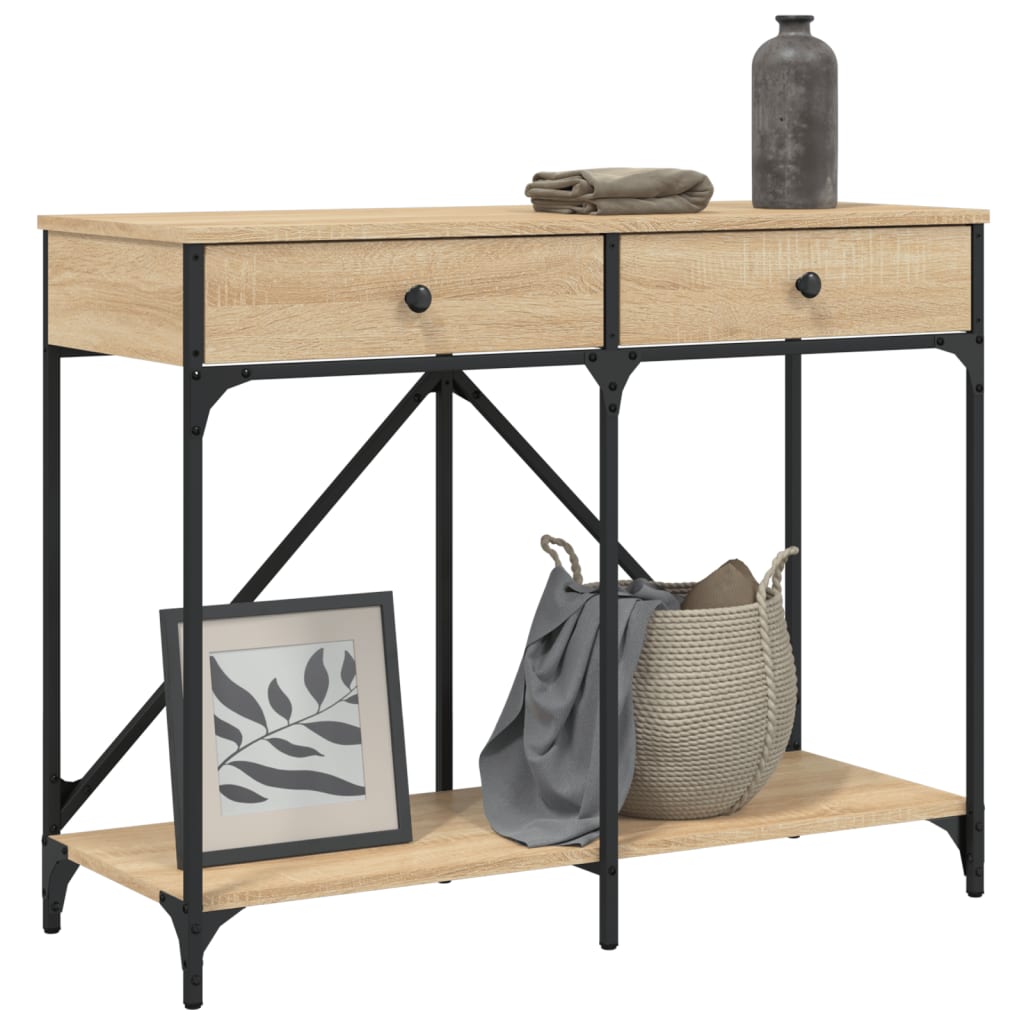 Wandtafel 100x39x78,5 cm bewerkt hout sonoma eikenkleurig is nu te koop bij PeponiXL, paradijselijk wonen!