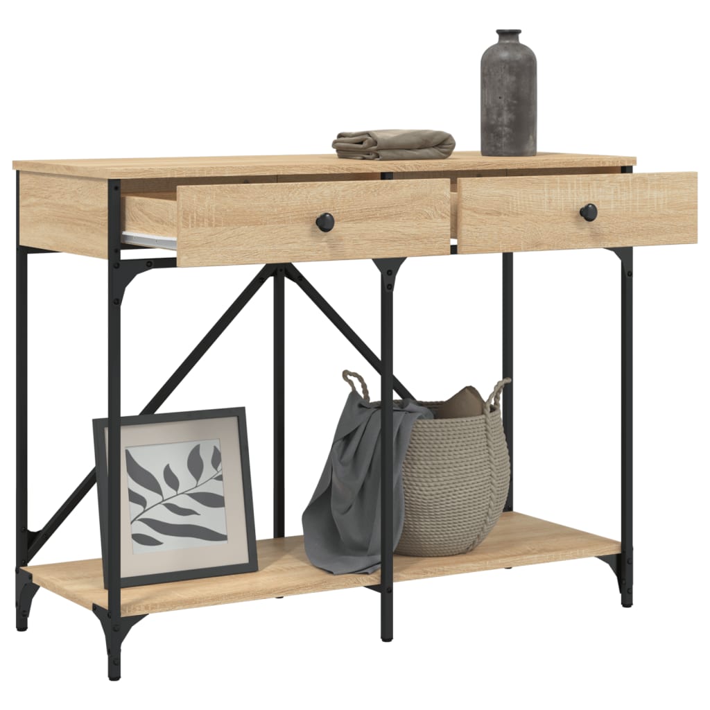 Wandtafel 100x39x78,5 cm bewerkt hout sonoma eikenkleurig is nu te koop bij PeponiXL, paradijselijk wonen!