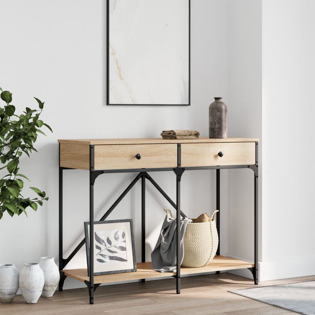 Wandtafel 100x39x78,5 cm bewerkt hout sonoma eikenkleurig is nu te koop bij PeponiXL, paradijselijk wonen!