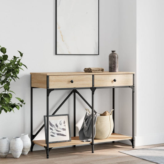 Wandtafel 100x39x78,5 cm bewerkt hout sonoma eikenkleurig is nu te koop bij PeponiXL, paradijselijk wonen!