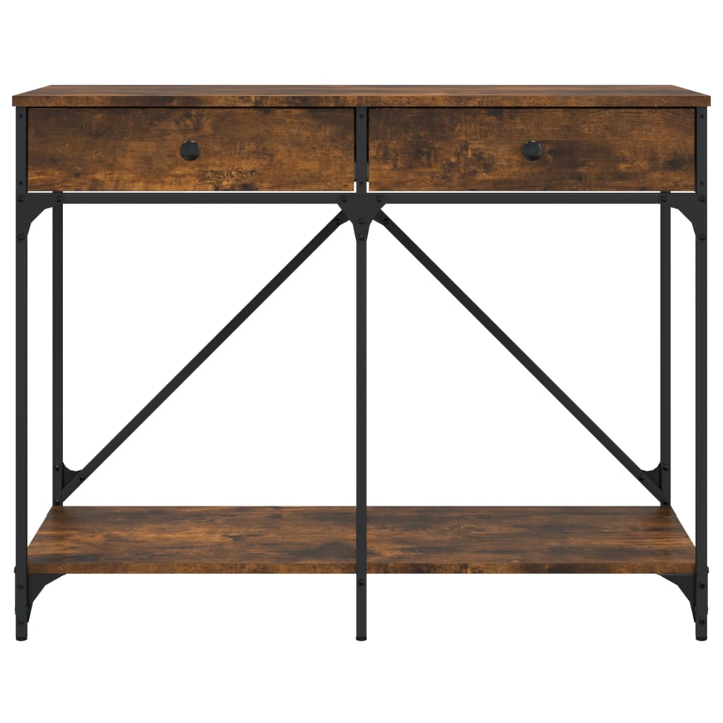 Wandtafel 100x39x78,5 cm bewerkt hout gerookt eikenkleurig is nu te koop bij PeponiXL, paradijselijk wonen!