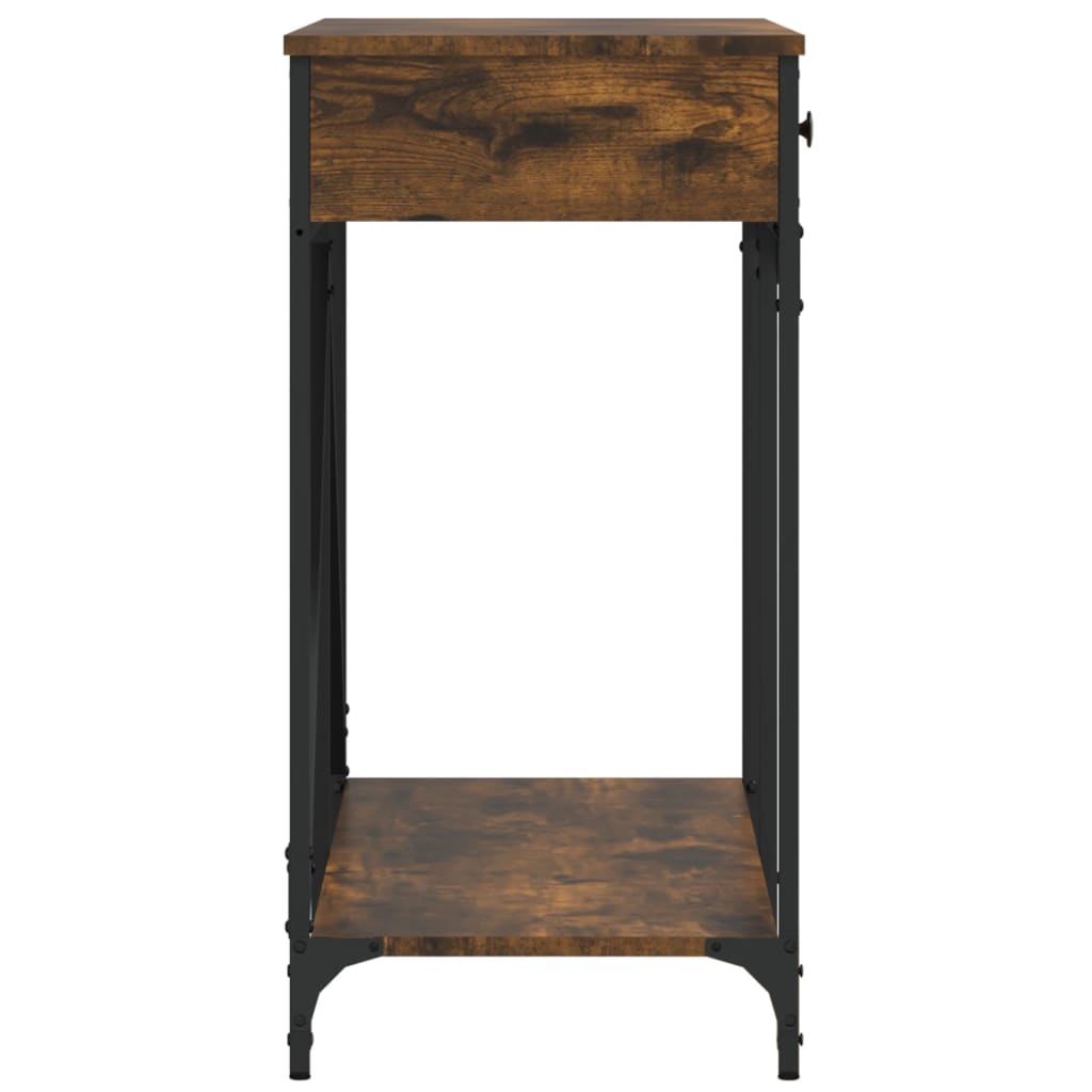 Wandtafel 100x39x78,5 cm bewerkt hout gerookt eikenkleurig is nu te koop bij PeponiXL, paradijselijk wonen!