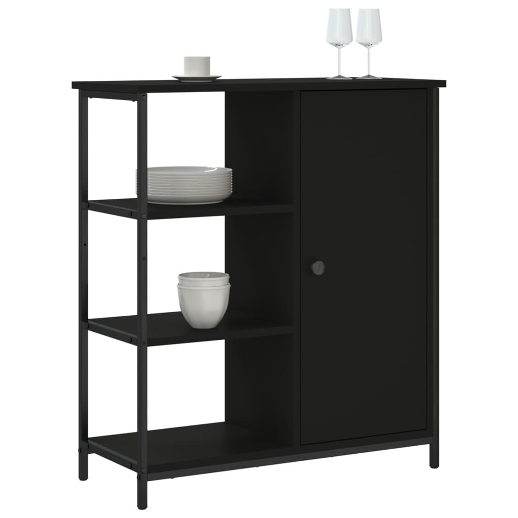 Dressoir 70x30x80 cm bewerkt hout zwart is nu te koop bij PeponiXL, paradijselijk wonen!
