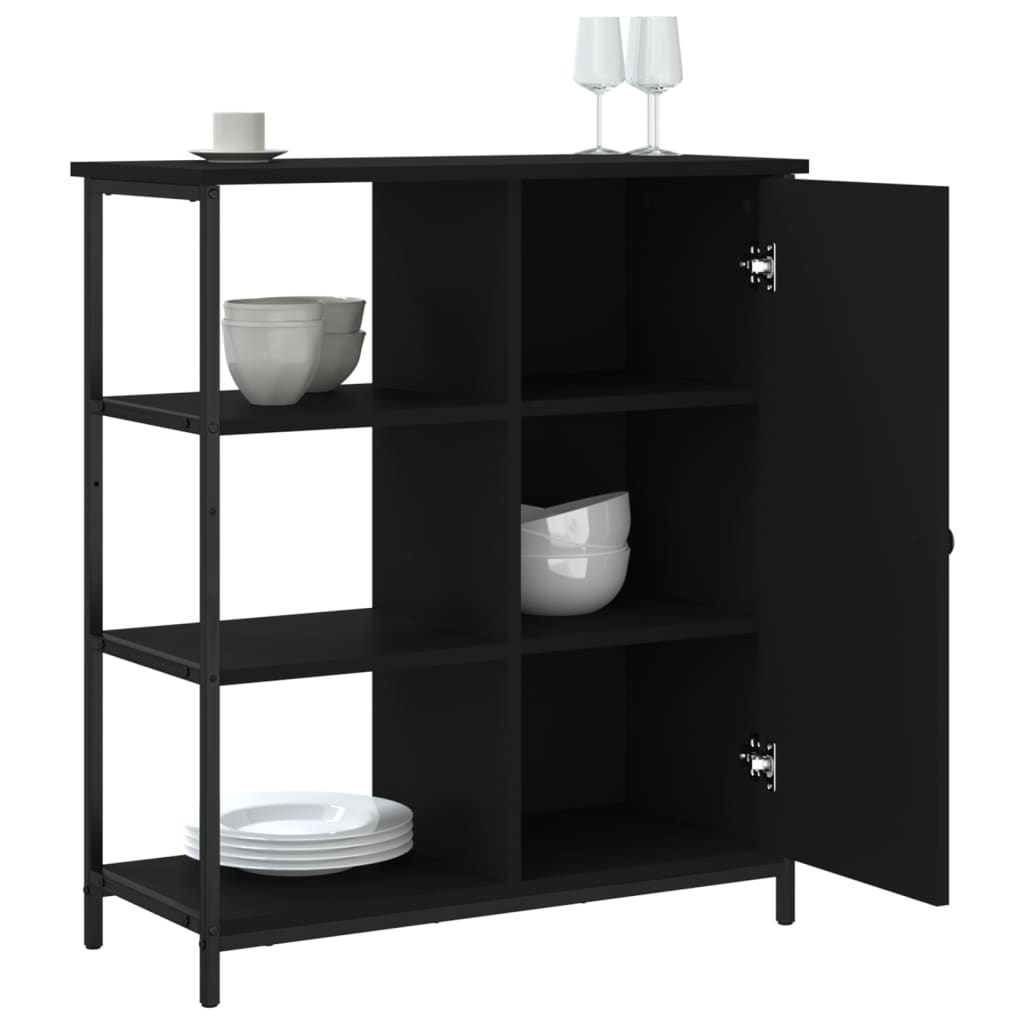 Dressoir 70x30x80 cm bewerkt hout zwart is nu te koop bij PeponiXL, paradijselijk wonen!