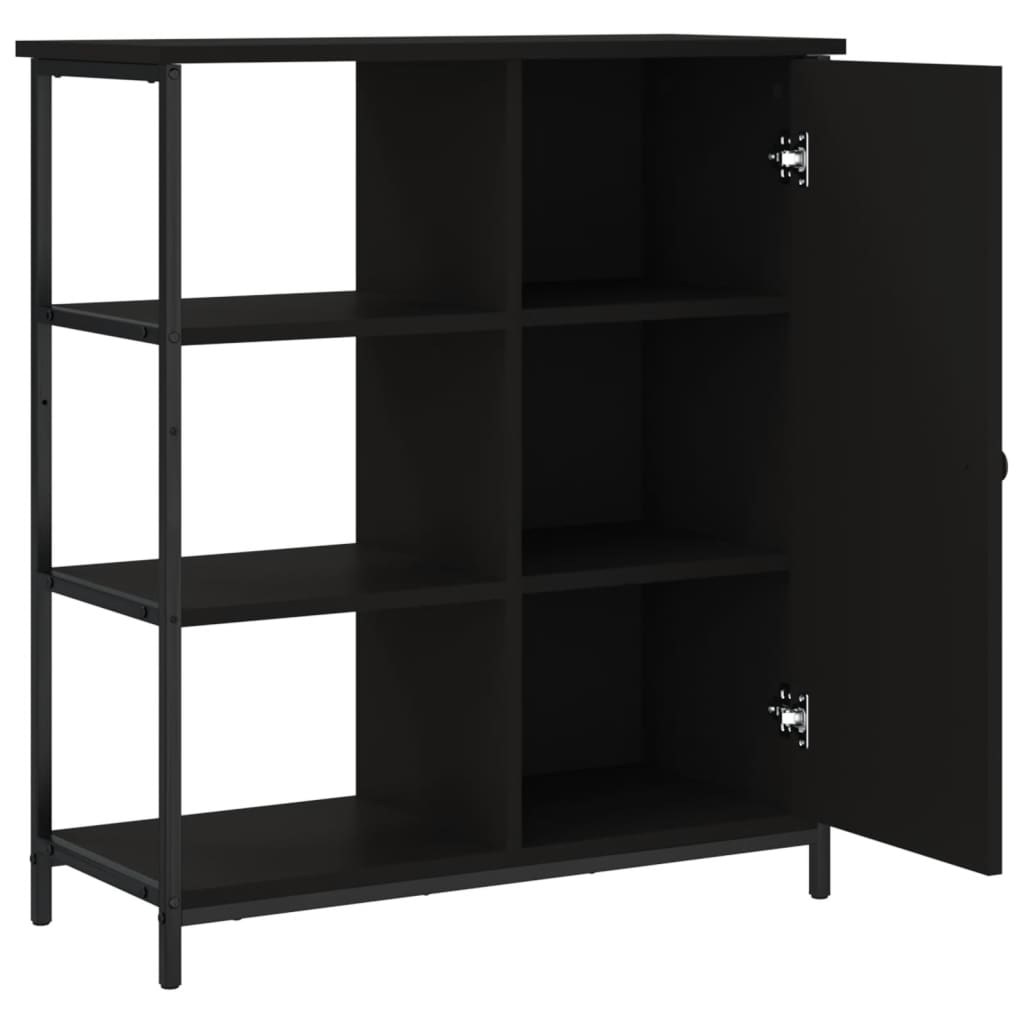 Dressoir 70x30x80 cm bewerkt hout zwart is nu te koop bij PeponiXL, paradijselijk wonen!