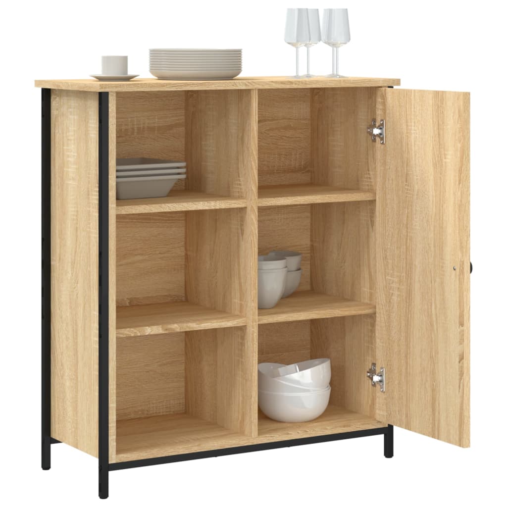 Dressoir 70x30x80 cm bewerkt hout sonoma eikenkleurig is nu te koop bij PeponiXL, paradijselijk wonen!