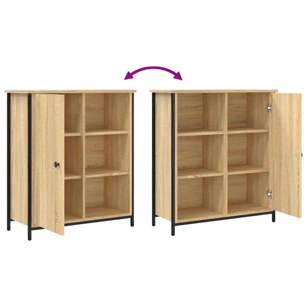 Dressoir 70x30x80 cm bewerkt hout sonoma eikenkleurig is nu te koop bij PeponiXL, paradijselijk wonen!