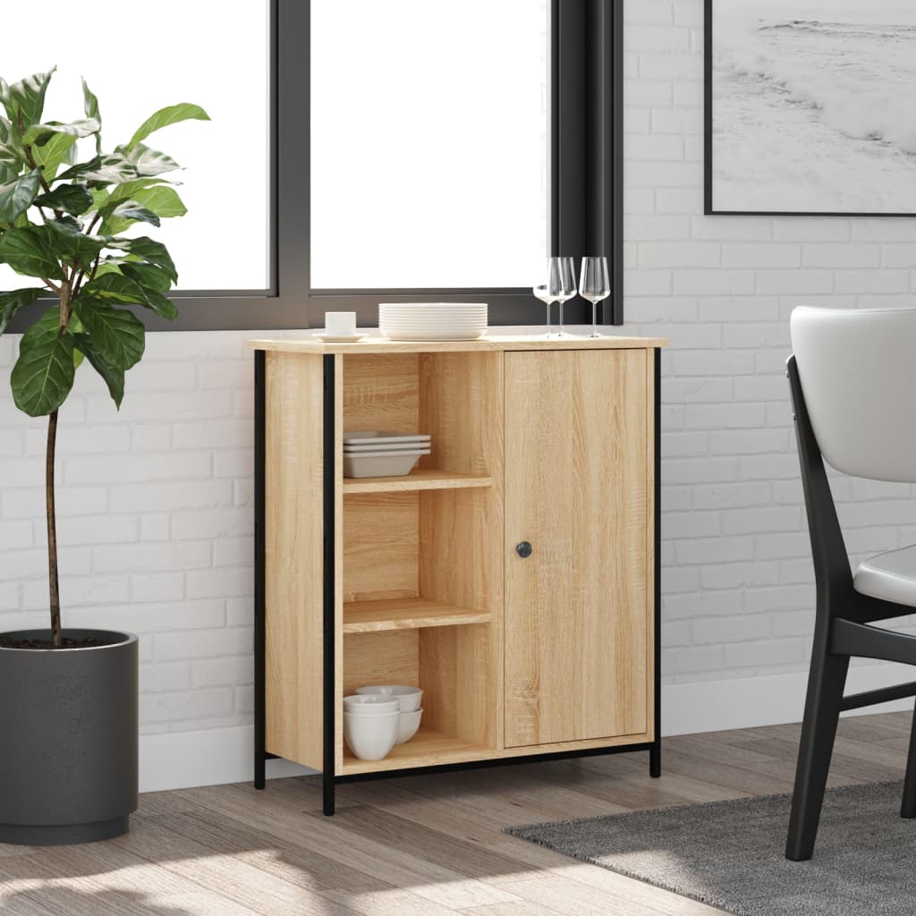 Dressoir 70x30x80 cm bewerkt hout sonoma eikenkleurig is nu te koop bij PeponiXL, paradijselijk wonen!