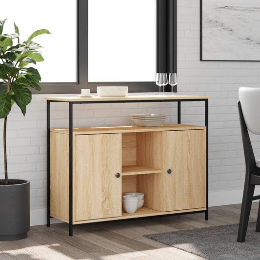 Dressoir Sonoma Eiken 100x35x80 cm Bewerkt Hout is nu te koop bij PeponiXL, paradijselijk wonen!