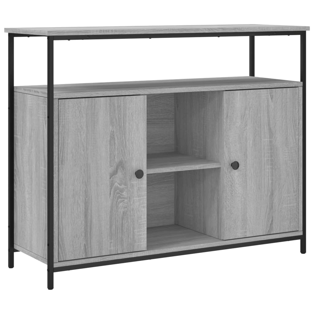 Dressoir 100x35x80 cm bewerkt hout grijs sonoma is nu te koop bij PeponiXL, paradijselijk wonen!