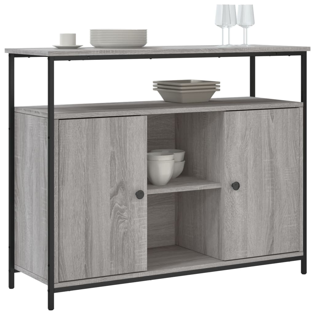 Dressoir 100x35x80 cm bewerkt hout grijs sonoma is nu te koop bij PeponiXL, paradijselijk wonen!