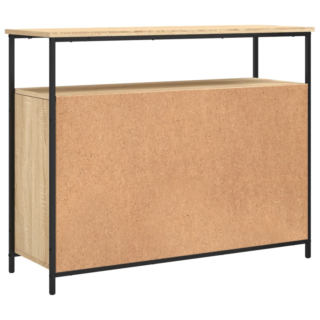 Dressoir 100x35x80 cm bewerkt hout sonoma eikenkleurig is nu te koop bij PeponiXL, paradijselijk wonen!
