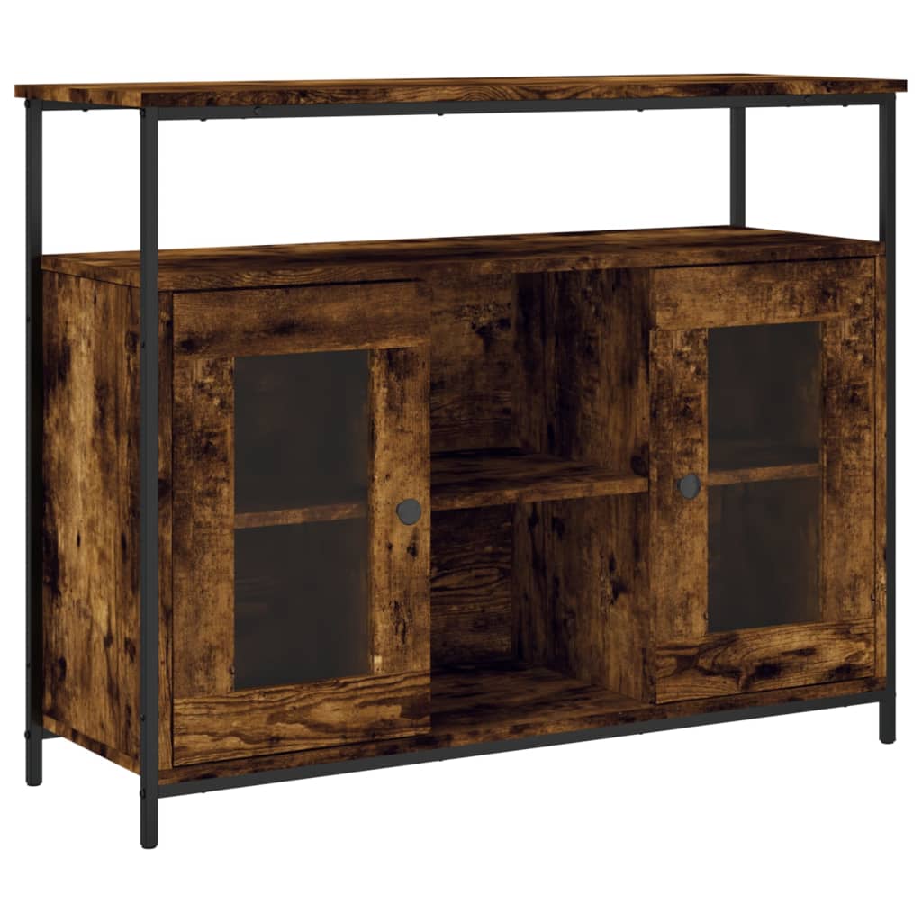 Dressoir 100x35x80 cm bewerkt hout gerookt eikenkleurig is nu te koop bij PeponiXL, paradijselijk wonen!
