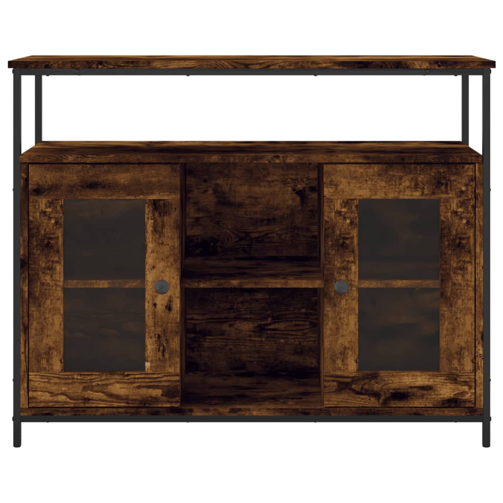 Dressoir 100x35x80 cm bewerkt hout gerookt eikenkleurig is nu te koop bij PeponiXL, paradijselijk wonen!