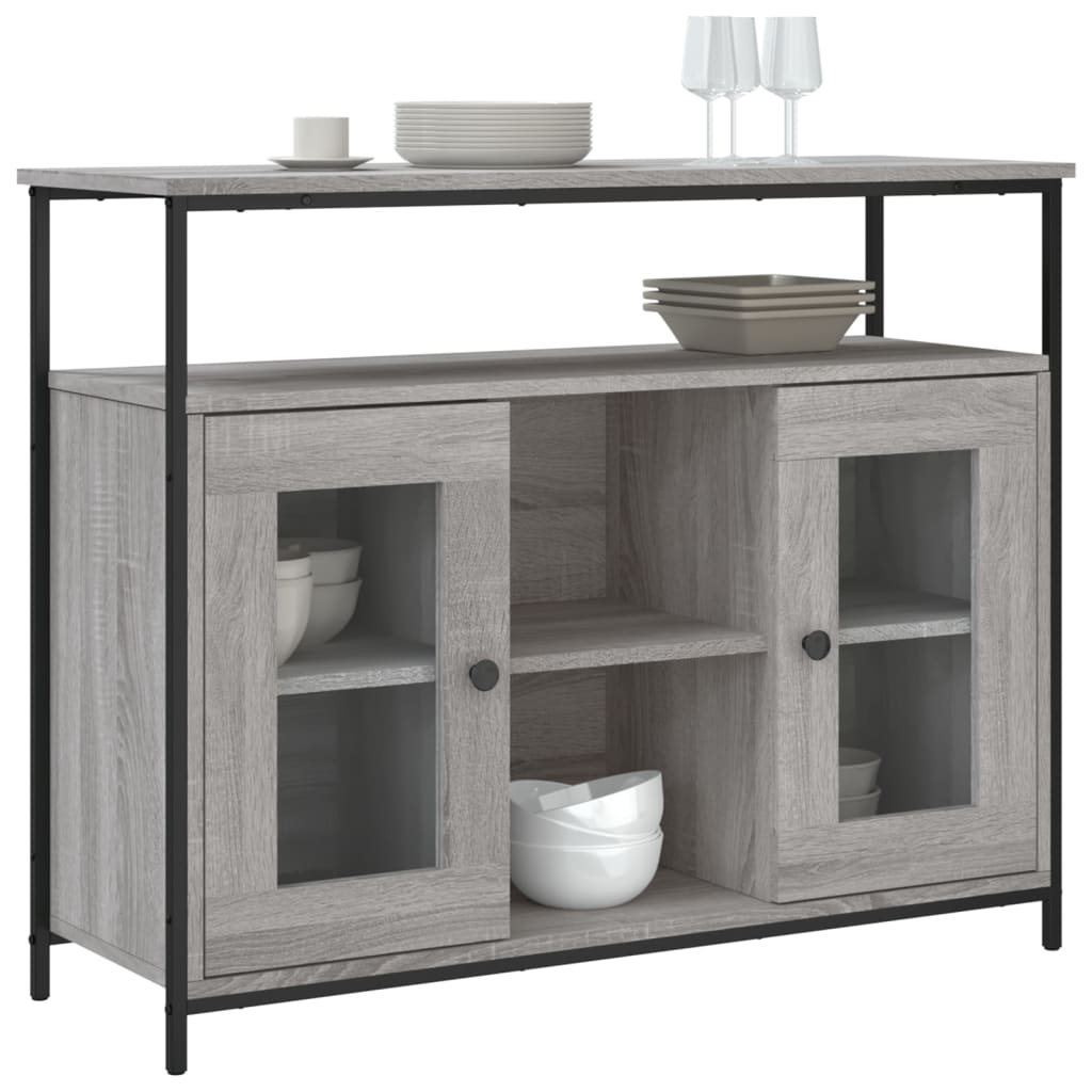 Dressoir 100x35x80 cm bewerkt hout grijs sonoma is nu te koop bij PeponiXL, paradijselijk wonen!