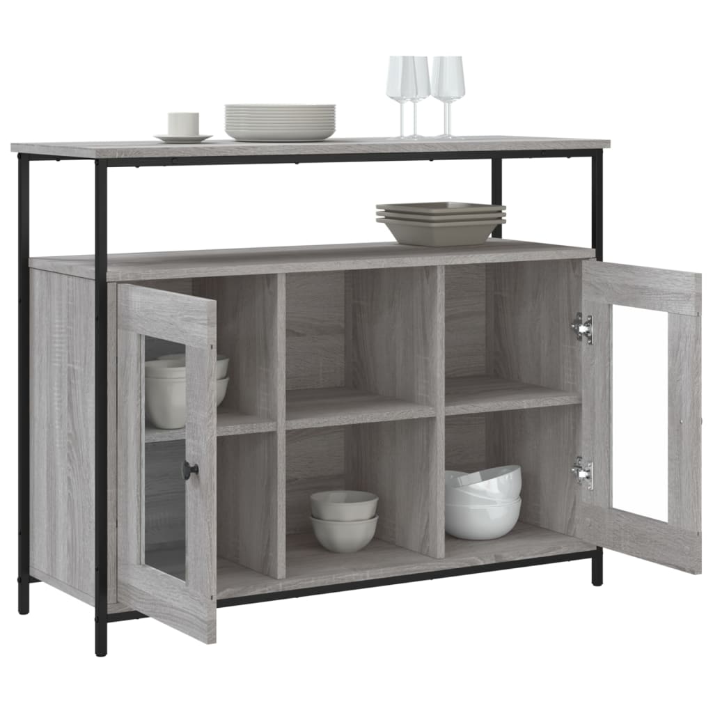 Dressoir 100x35x80 cm bewerkt hout grijs sonoma is nu te koop bij PeponiXL, paradijselijk wonen!