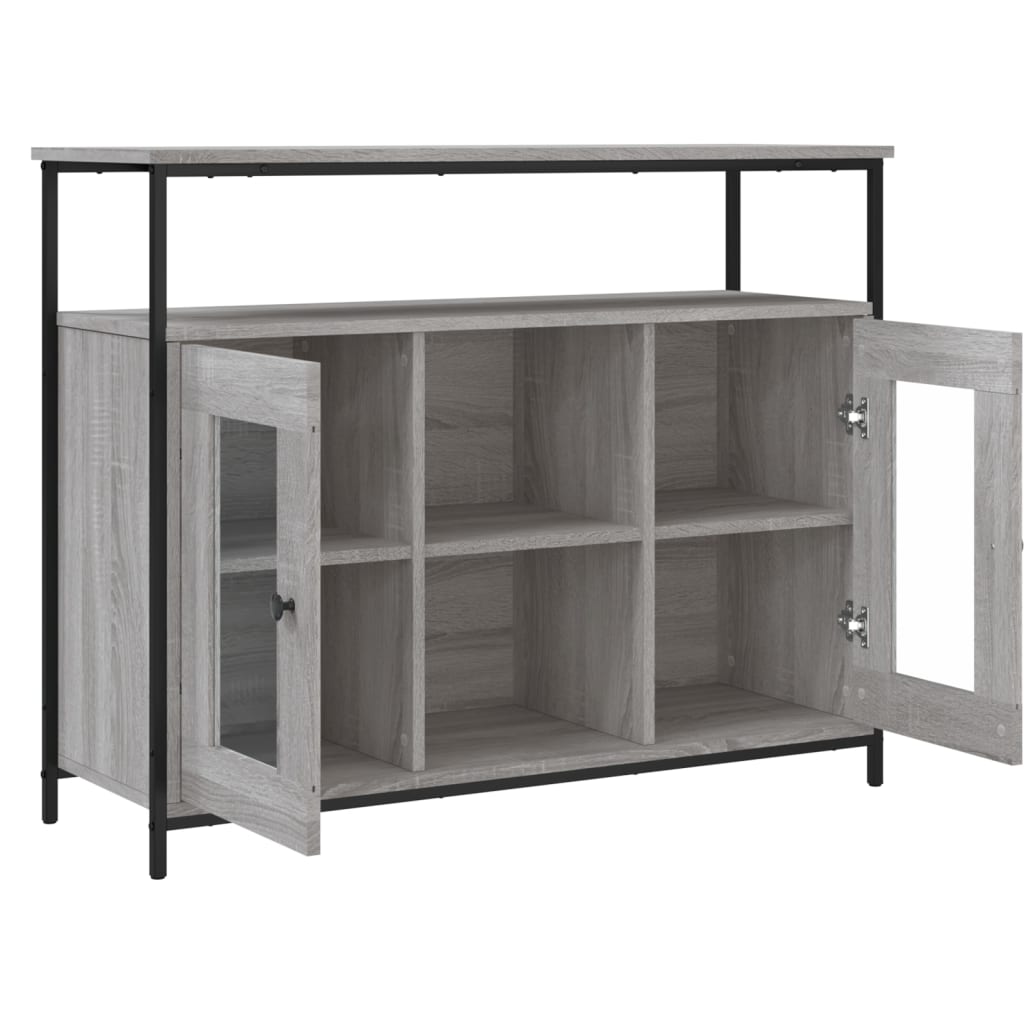 Dressoir 100x35x80 cm bewerkt hout grijs sonoma is nu te koop bij PeponiXL, paradijselijk wonen!