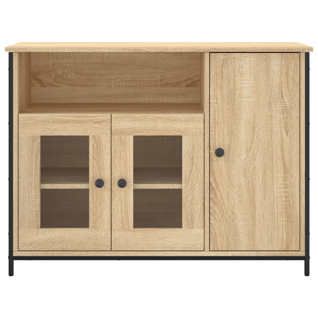 Dressoir 100x35x75 cm bewerkt hout sonoma eikenkleurig is nu te koop bij PeponiXL, paradijselijk wonen!