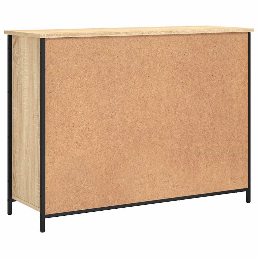 Dressoir 100x35x75 cm bewerkt hout sonoma eikenkleurig is nu te koop bij PeponiXL, paradijselijk wonen!