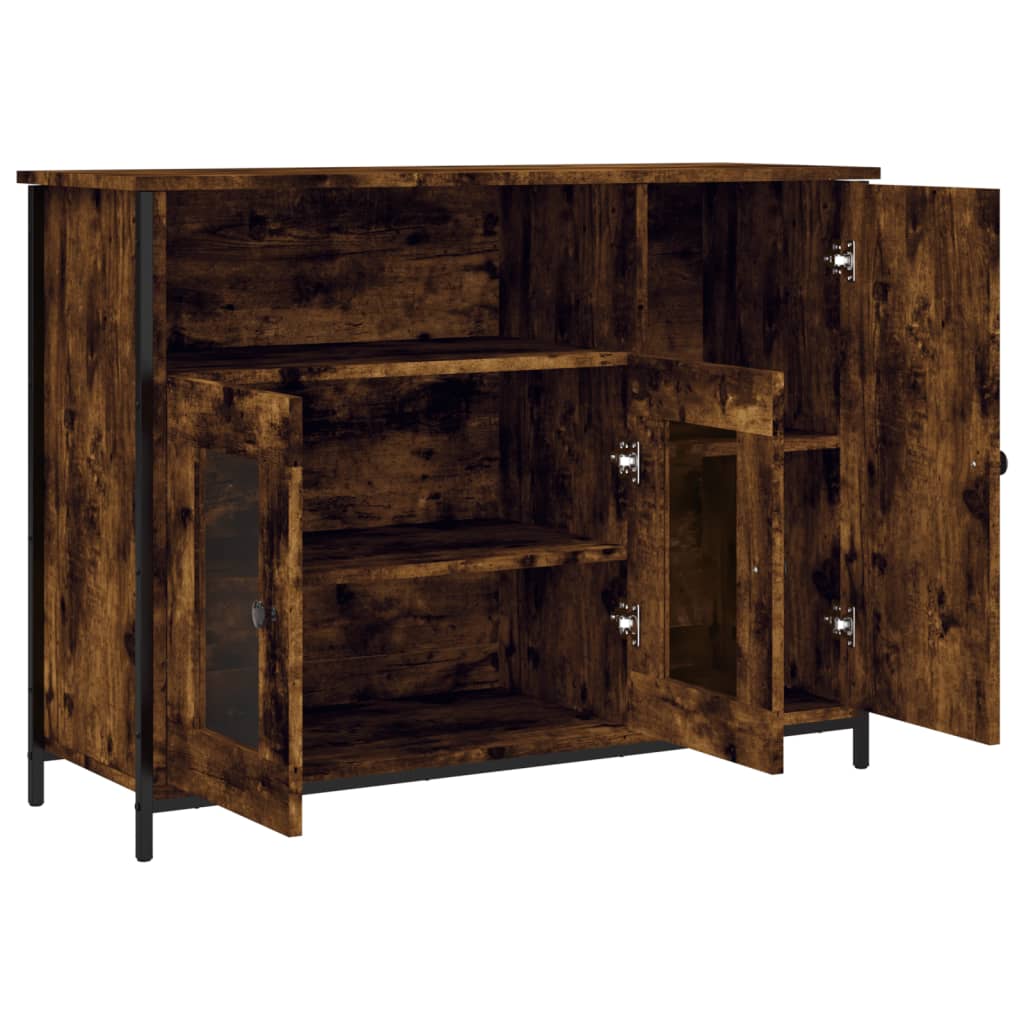Dressoir 100x35x75 cm bewerkt hout gerookt eikenkleurig is nu te koop bij PeponiXL, paradijselijk wonen!