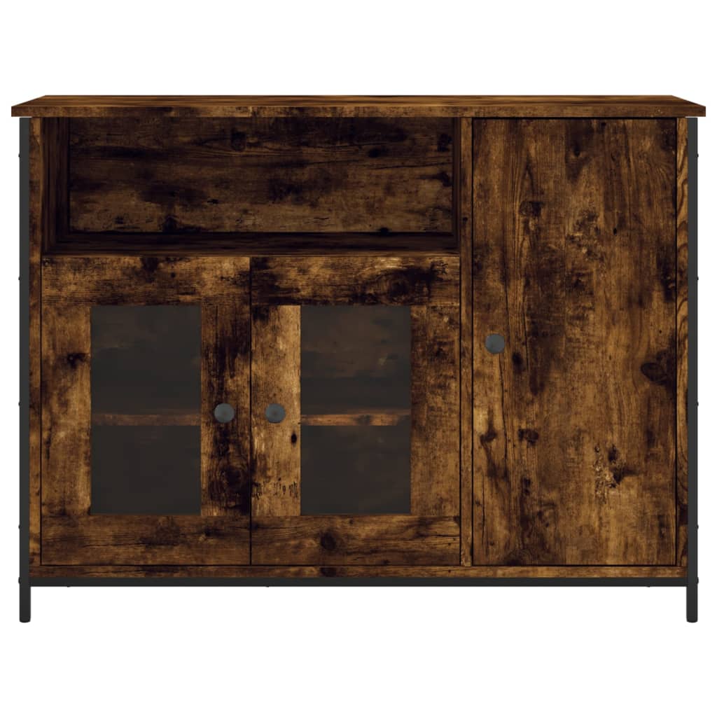 Dressoir 100x35x75 cm bewerkt hout gerookt eikenkleurig is nu te koop bij PeponiXL, paradijselijk wonen!