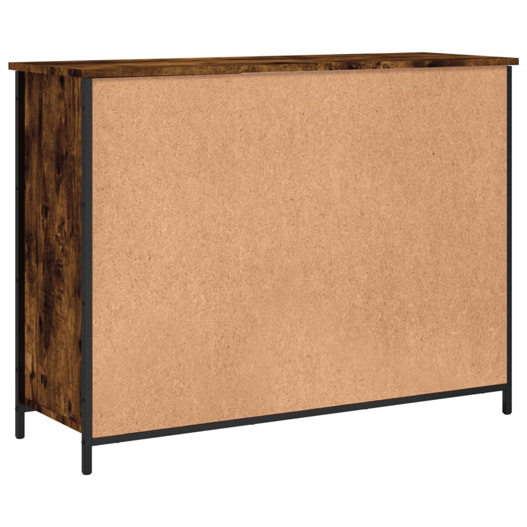 Dressoir 100x35x75 cm bewerkt hout gerookt eikenkleurig is nu te koop bij PeponiXL, paradijselijk wonen!