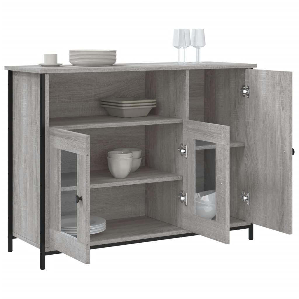 Dressoir 100x35x75 cm bewerkt hout grijs sonoma is nu te koop bij PeponiXL, paradijselijk wonen!