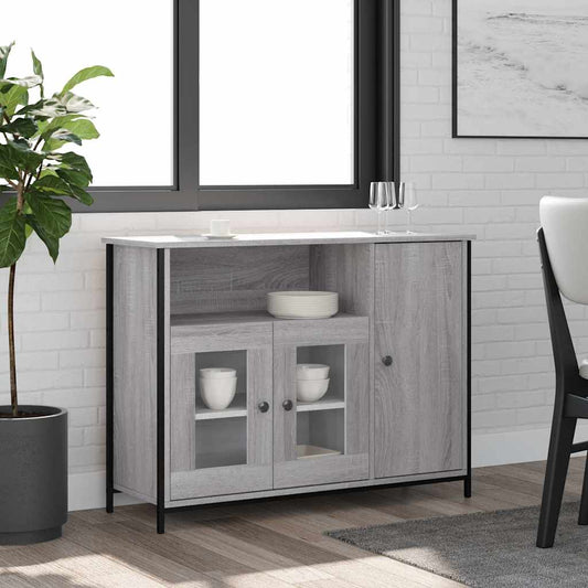 Dressoir 100x35x75 cm bewerkt hout grijs sonoma is nu te koop bij PeponiXL, paradijselijk wonen!