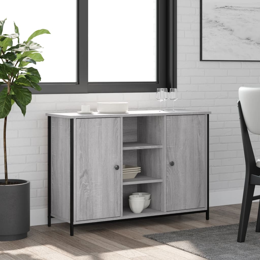 Dressoir 100x35x70 cm bewerkt hout grijs sonoma is nu te koop bij PeponiXL, paradijselijk wonen!