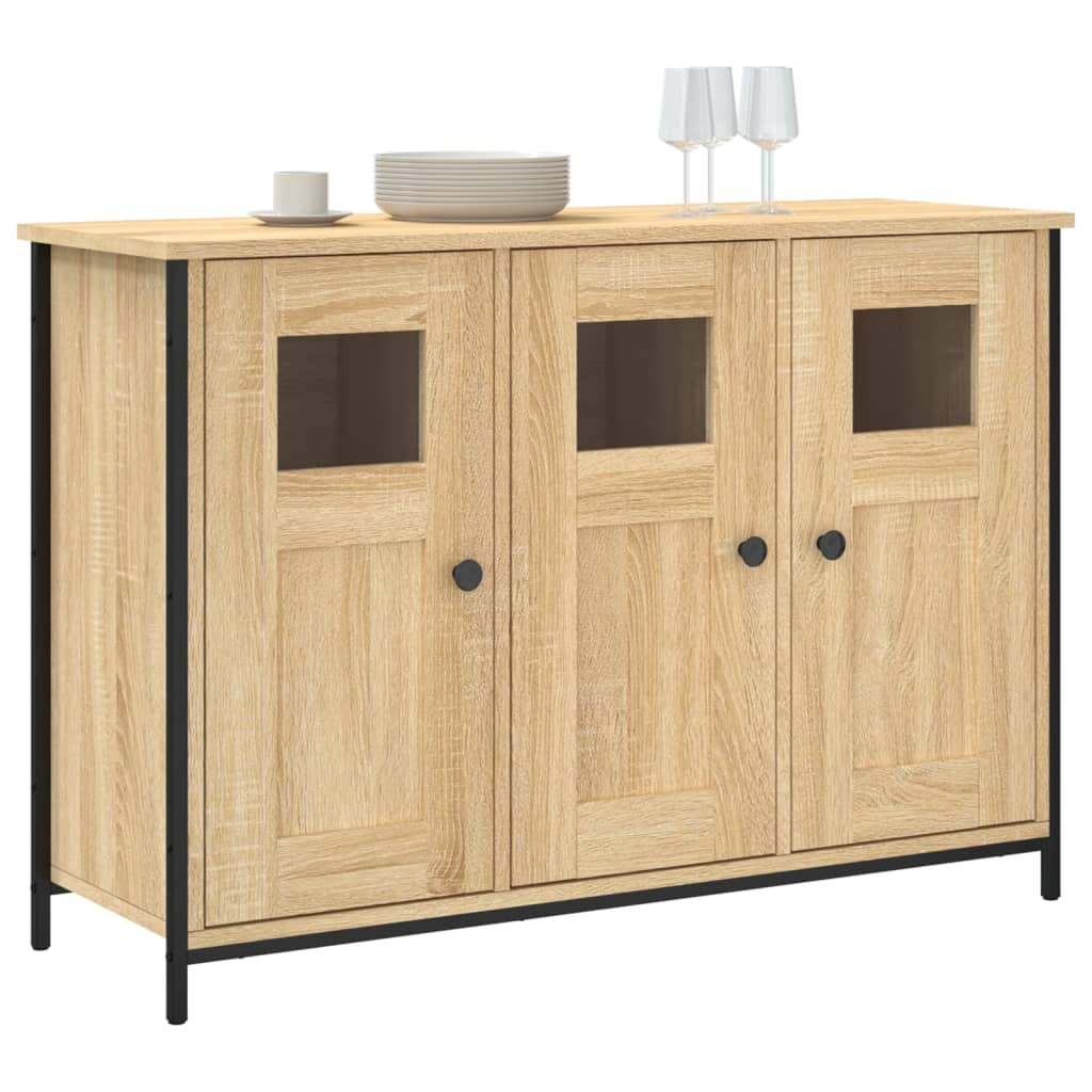 Dressoir 100x35x70 cm bewerkt hout sonoma eikenkleurig is nu te koop bij PeponiXL, paradijselijk wonen!