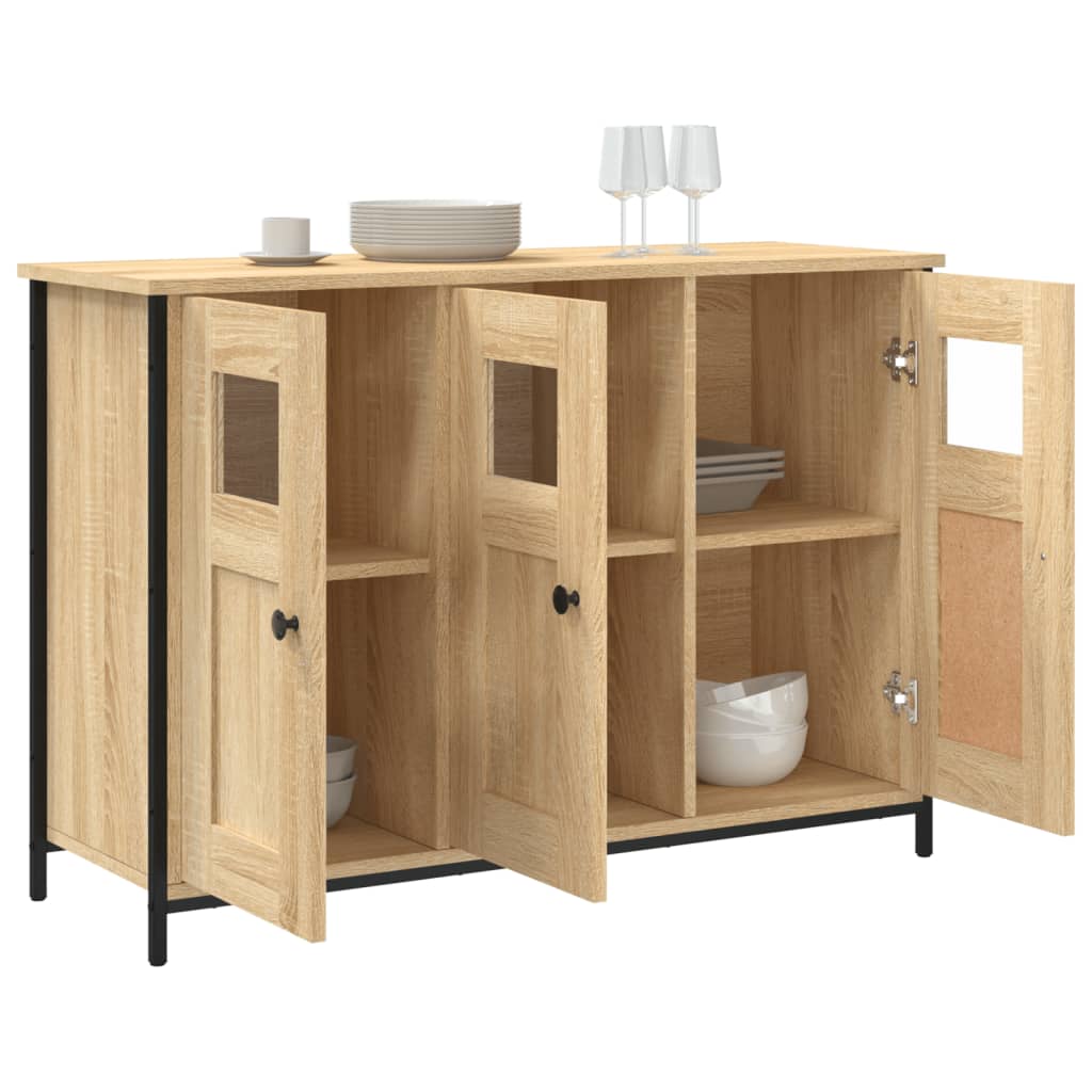 Dressoir 100x35x70 cm bewerkt hout sonoma eikenkleurig is nu te koop bij PeponiXL, paradijselijk wonen!