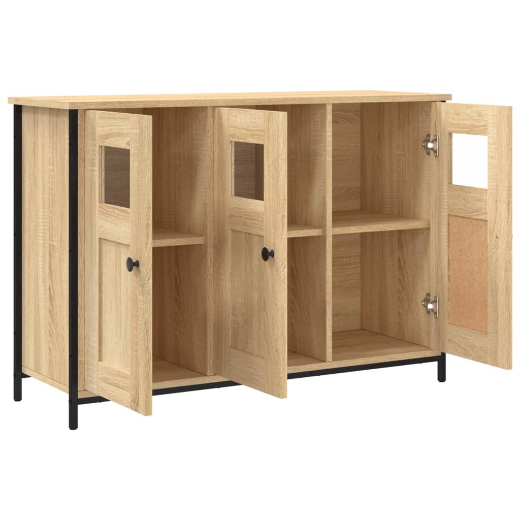 Dressoir 100x35x70 cm bewerkt hout sonoma eikenkleurig is nu te koop bij PeponiXL, paradijselijk wonen!