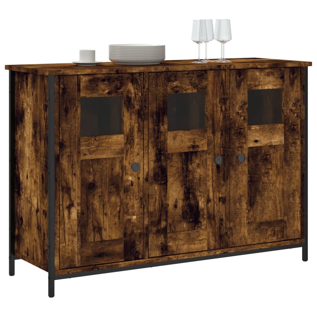 Dressoir 100x35x70 cm bewerkt hout gerookt eikenkleurig is nu te koop bij PeponiXL, paradijselijk wonen!