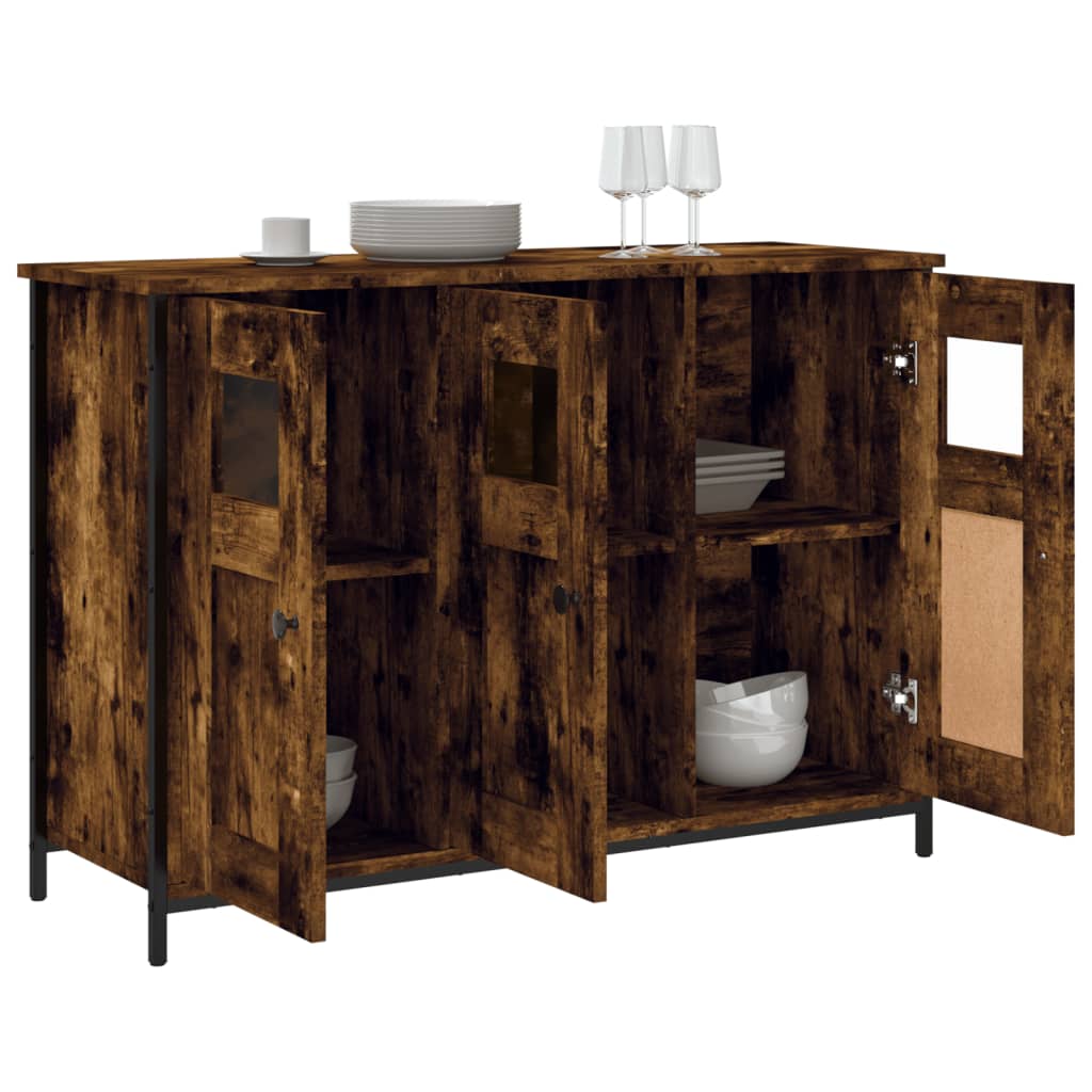 Dressoir 100x35x70 cm bewerkt hout gerookt eikenkleurig is nu te koop bij PeponiXL, paradijselijk wonen!