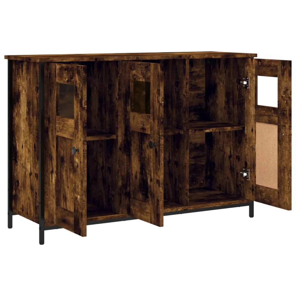 Dressoir 100x35x70 cm bewerkt hout gerookt eikenkleurig is nu te koop bij PeponiXL, paradijselijk wonen!
