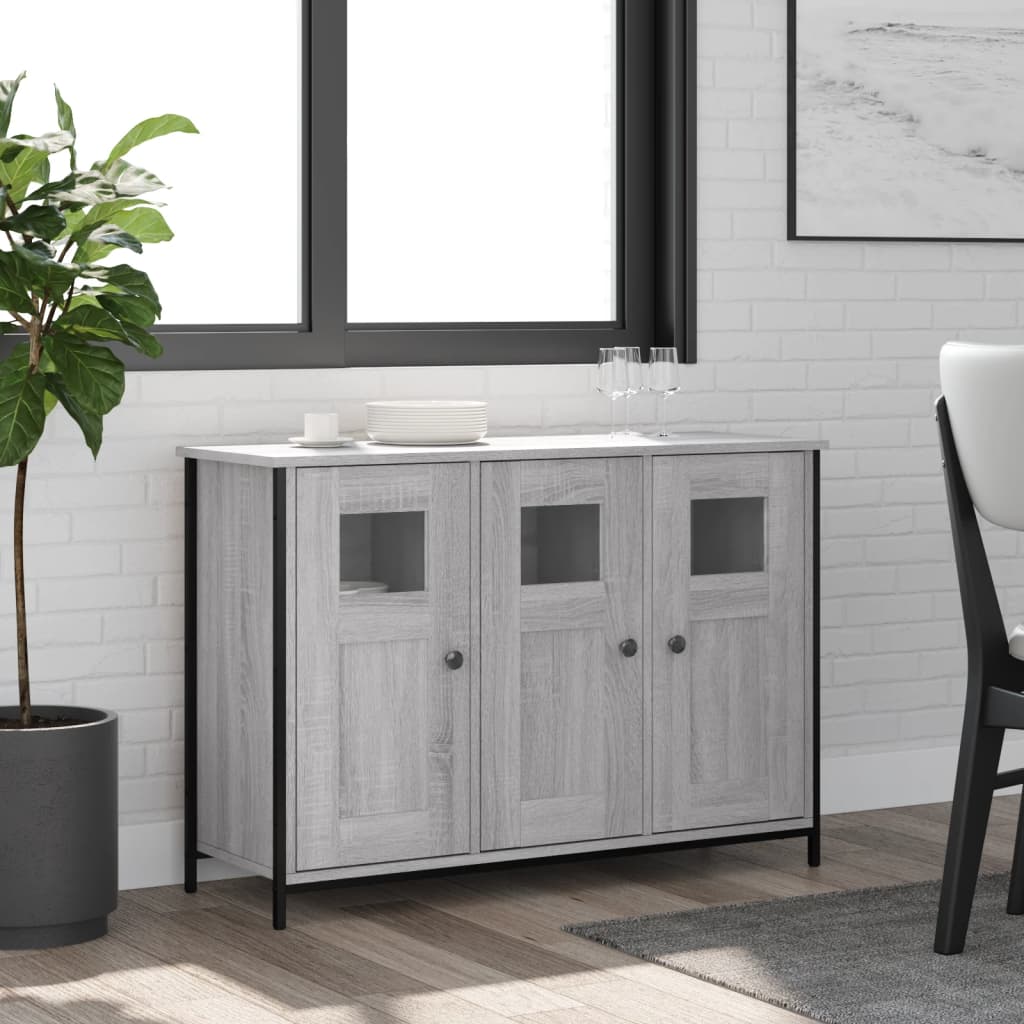 Dressoir 100x35x70 cm bewerkt hout grijs sonoma is nu te koop bij PeponiXL, paradijselijk wonen!