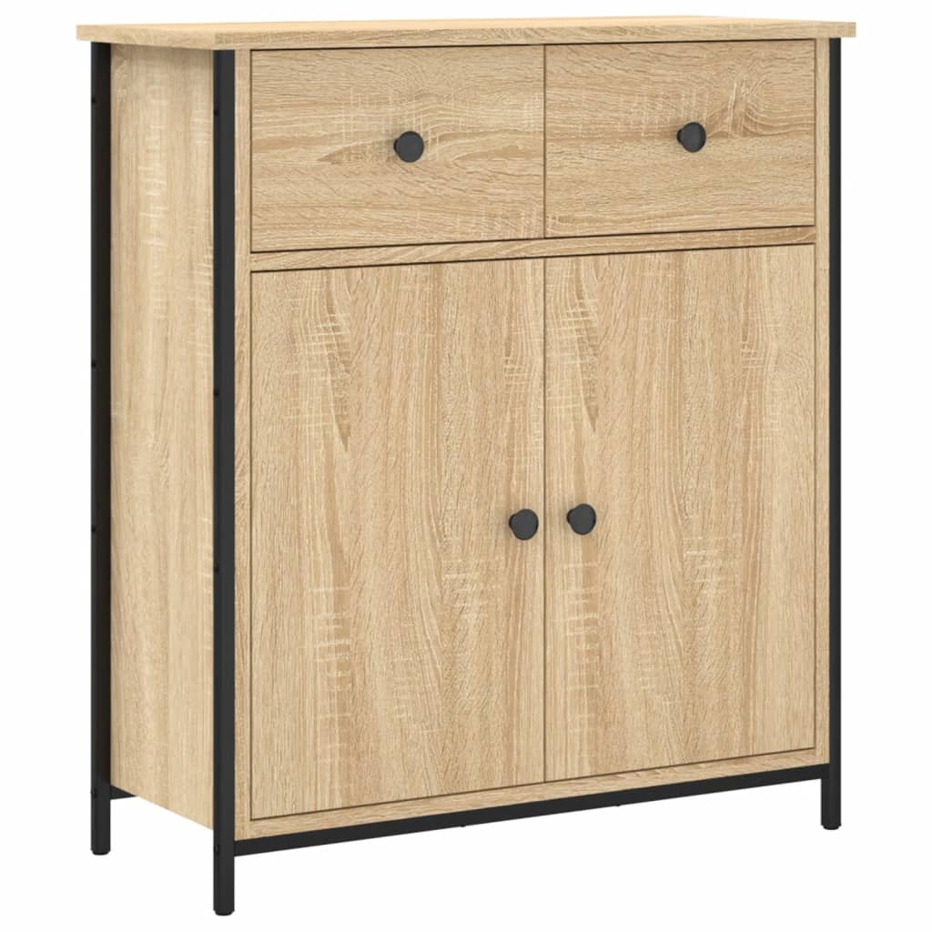 Dressoir 70x30x80 cm bewerkt hout sonoma eikenkleurig is nu te koop bij PeponiXL, paradijselijk wonen!