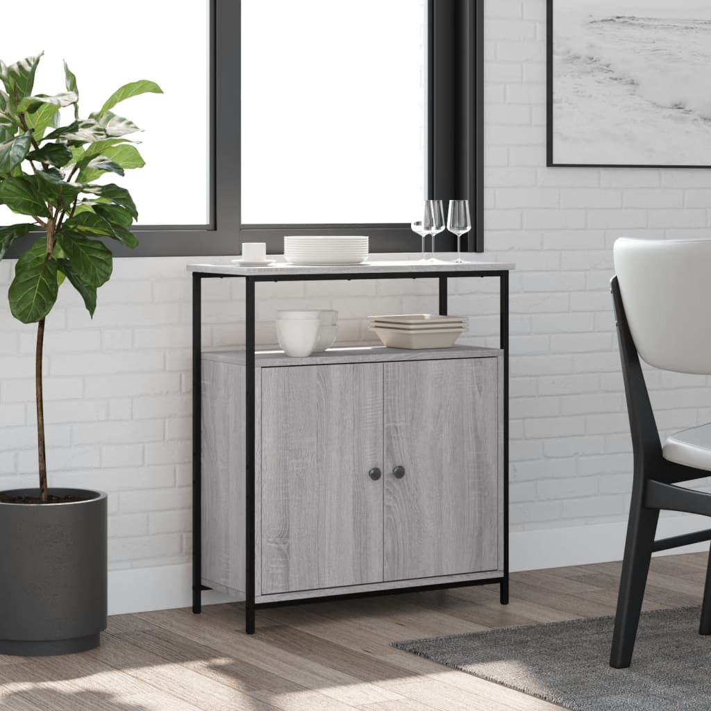Dressoir 70x30x80 cm bewerkt hout grijs sonoma is nu te koop bij PeponiXL, paradijselijk wonen!