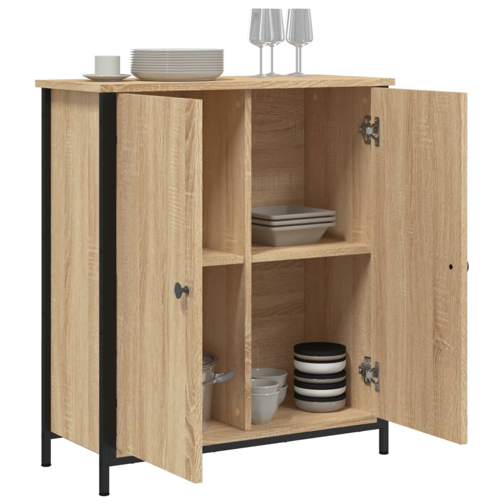 Dressoir 70x30x80 cm bewerkt hout sonoma eikenkleurig is nu te koop bij PeponiXL, paradijselijk wonen!