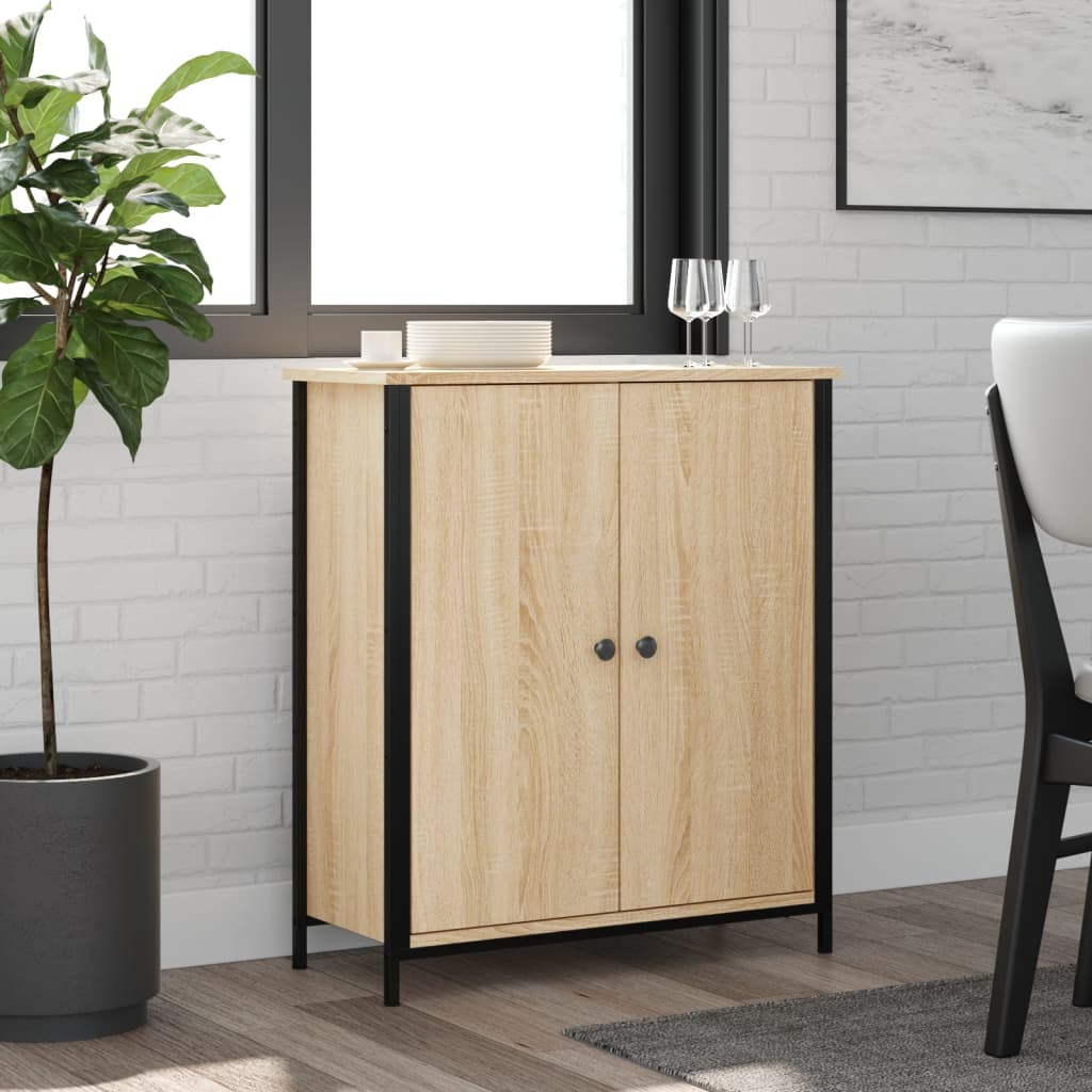 Dressoir 70x30x80 cm bewerkt hout sonoma eikenkleurig is nu te koop bij PeponiXL, paradijselijk wonen!