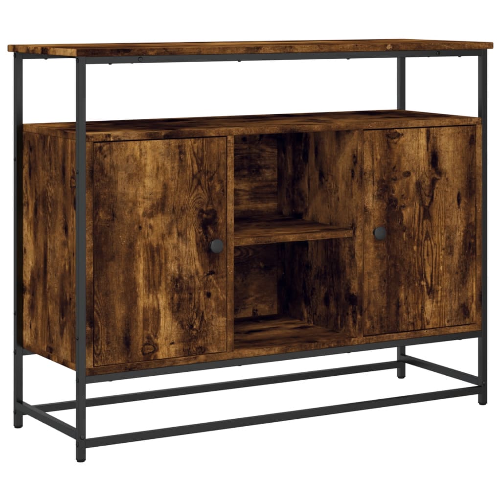 Dressoir 100x35x80 cm bewerkt hout gerookt eikenkleurig is nu te koop bij PeponiXL, paradijselijk wonen!