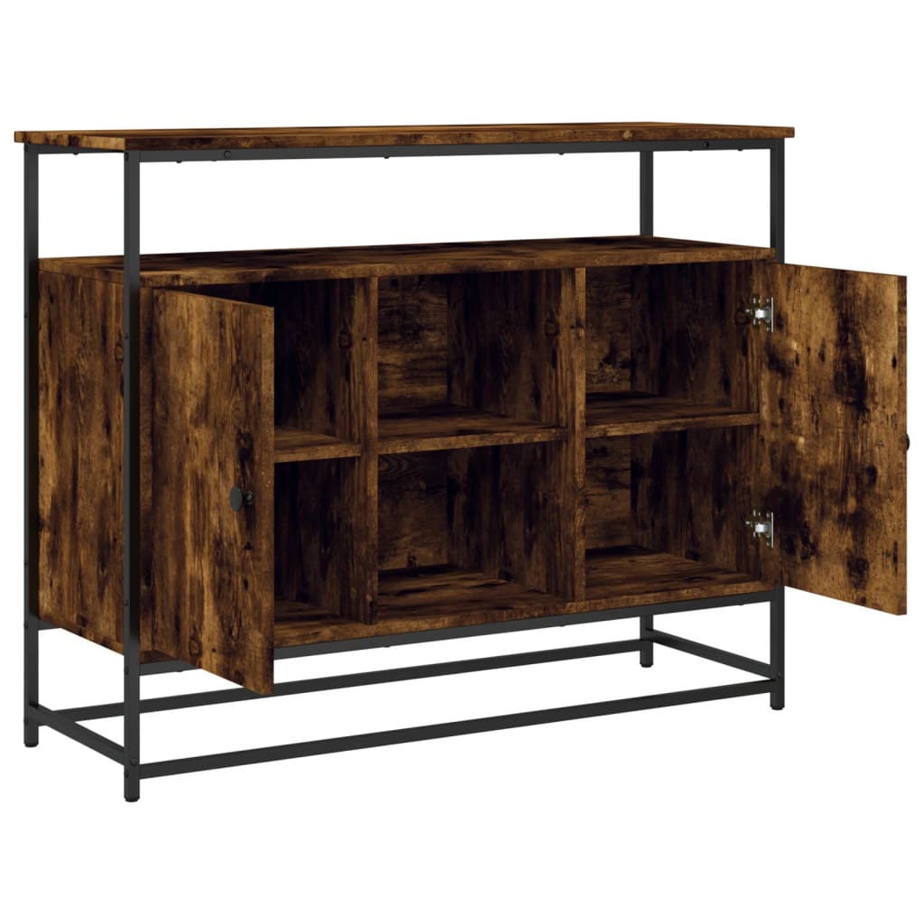 Dressoir 100x35x80 cm bewerkt hout gerookt eikenkleurig is nu te koop bij PeponiXL, paradijselijk wonen!