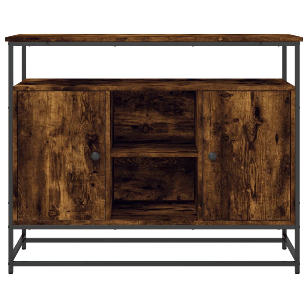 Dressoir 100x35x80 cm bewerkt hout gerookt eikenkleurig is nu te koop bij PeponiXL, paradijselijk wonen!