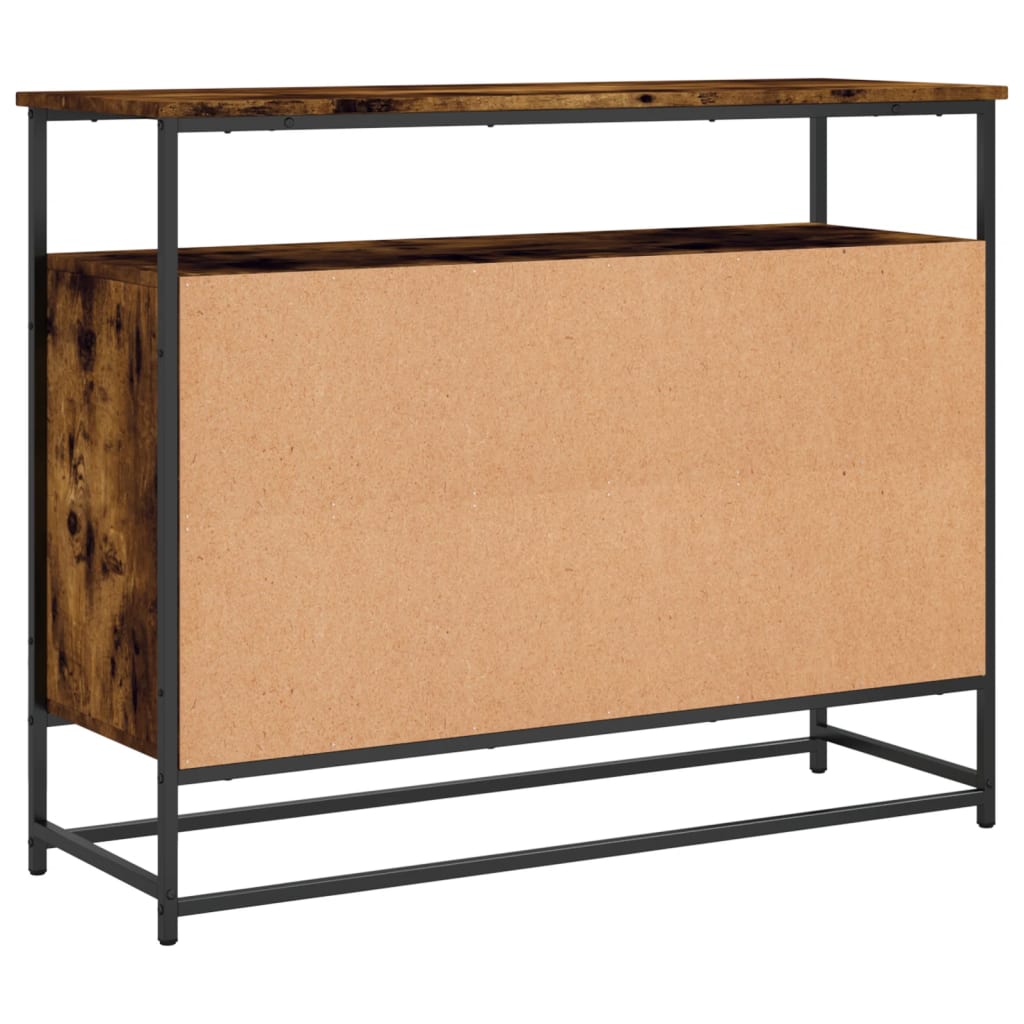 Dressoir 100x35x80 cm bewerkt hout gerookt eikenkleurig is nu te koop bij PeponiXL, paradijselijk wonen!