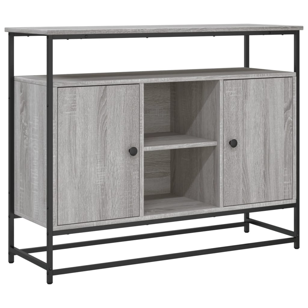 Dressoir 100x35x80 cm bewerkt hout grijs sonoma is nu te koop bij PeponiXL, paradijselijk wonen!
