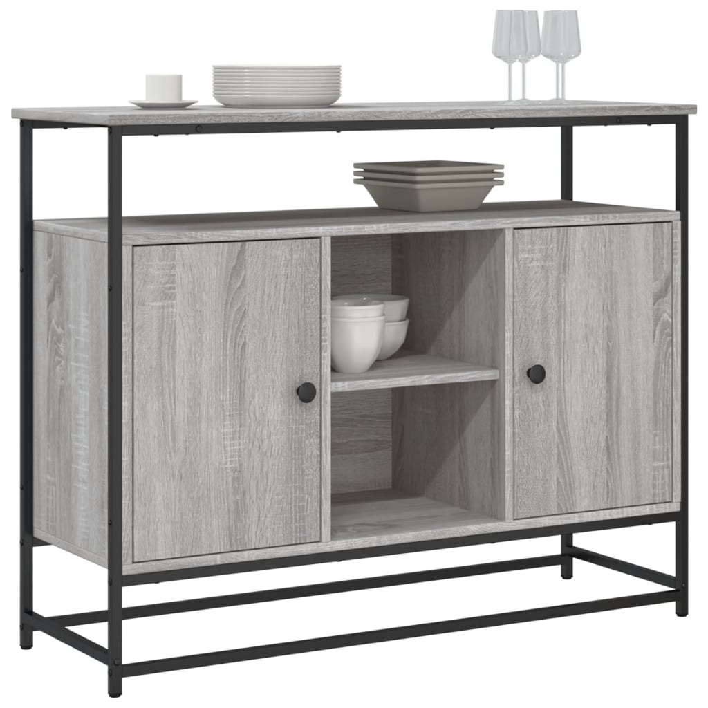 Dressoir 100x35x80 cm bewerkt hout grijs sonoma is nu te koop bij PeponiXL, paradijselijk wonen!