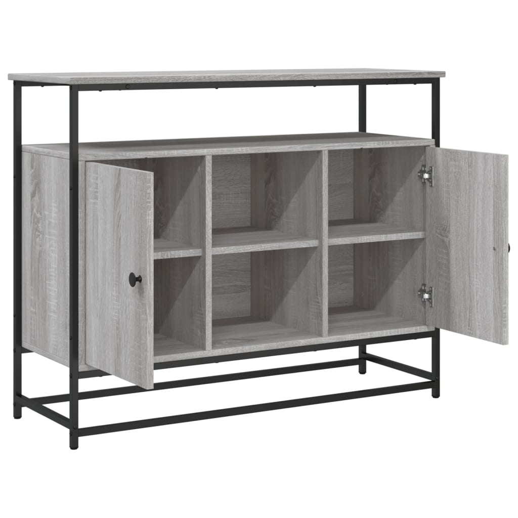 Dressoir 100x35x80 cm bewerkt hout grijs sonoma is nu te koop bij PeponiXL, paradijselijk wonen!
