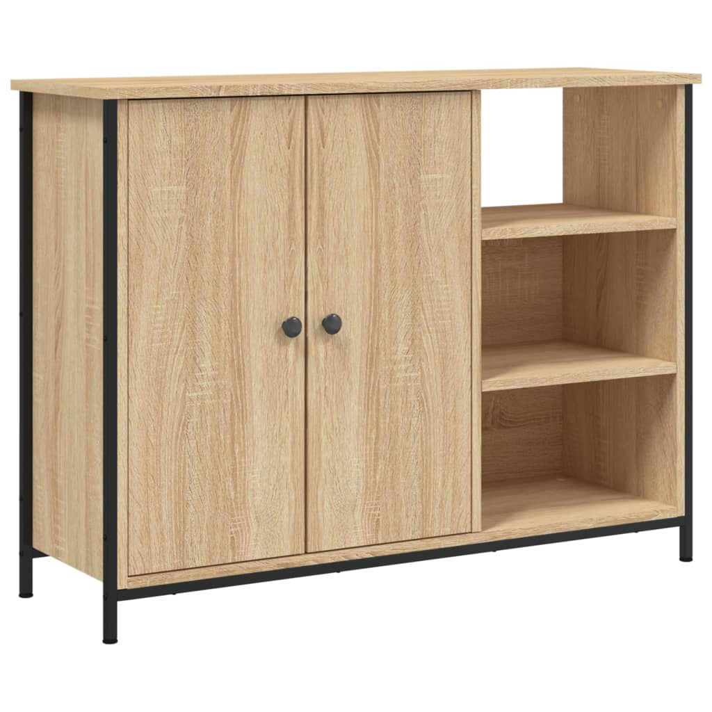 Dressoir 100x33x75 cm bewerkt hout sonoma eikenkleurig is nu te koop bij PeponiXL, paradijselijk wonen!